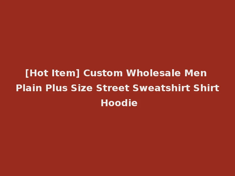 [Hot Item] Custom Wholesale Men Plain Plus Size Street Sweatshirt Shirt Hoodie