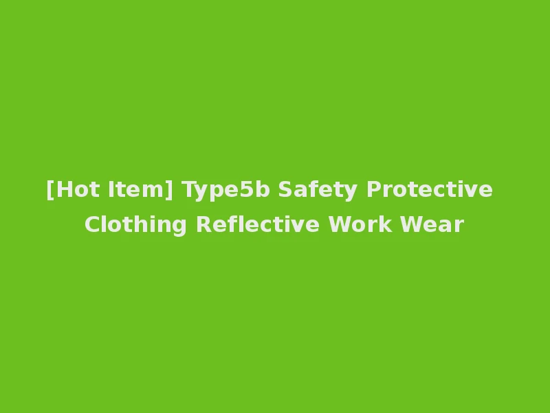 [Hot Item] Type5b Safety Protective Clothing Reflective Work Wear