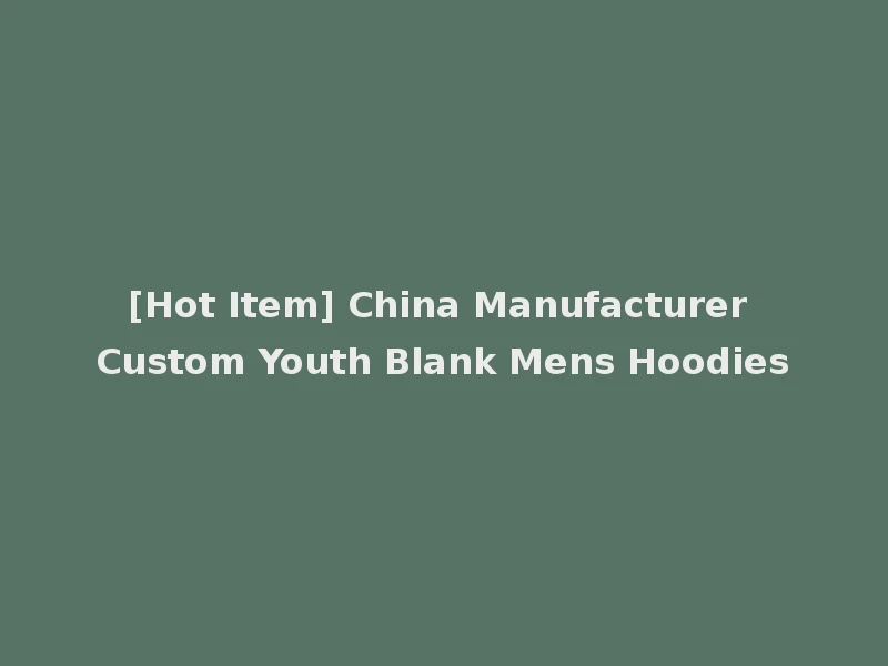 [Hot Item] China Manufacturer Custom Youth Blank Mens Hoodies