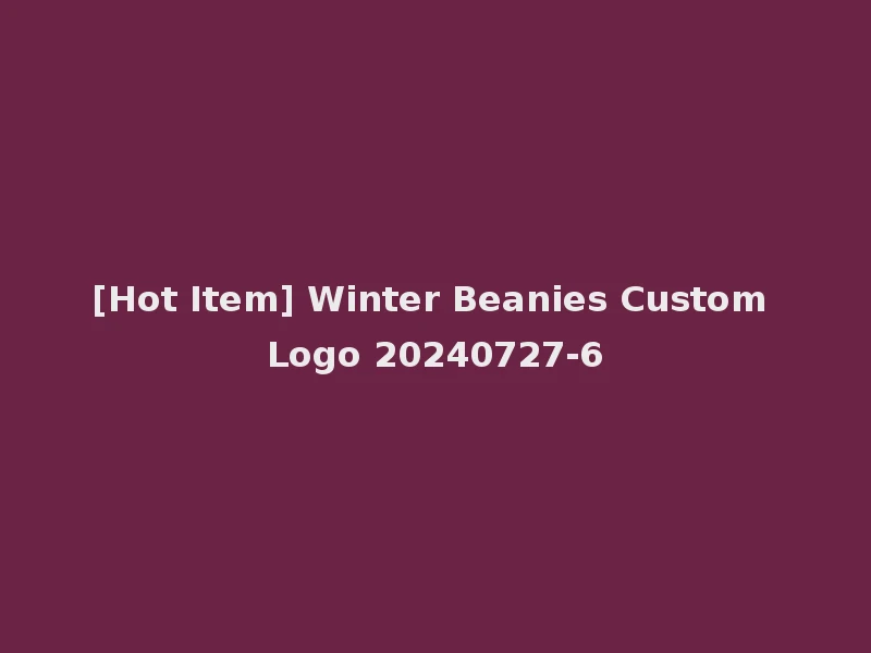 [Hot Item] Winter Beanies Custom Logo 20240727-6