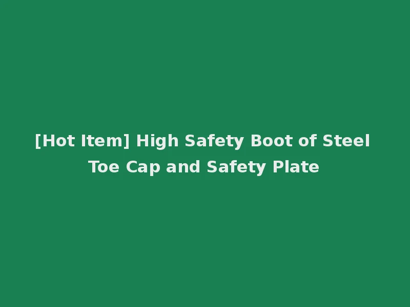 [Hot Item] High Safety Boot of Steel Toe Cap and Safety Plate