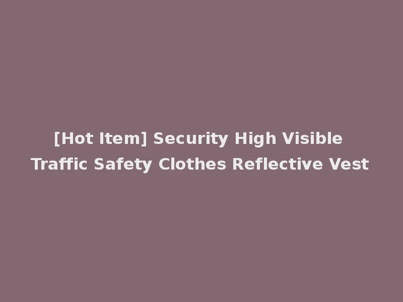 [Hot Item] Security High Visible Traffic Safety Clothes Reflective Vest