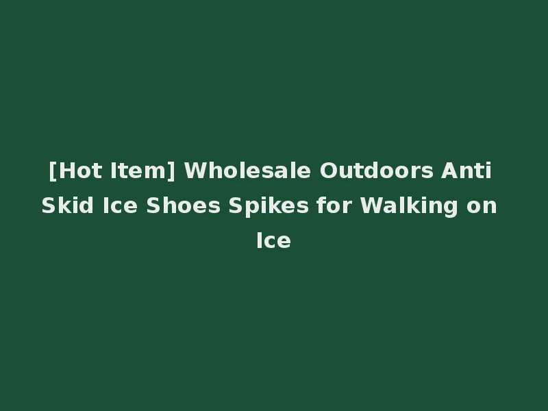 [Hot Item] Wholesale Outdoors Anti Skid Ice Shoes Spikes for Walking on Ice