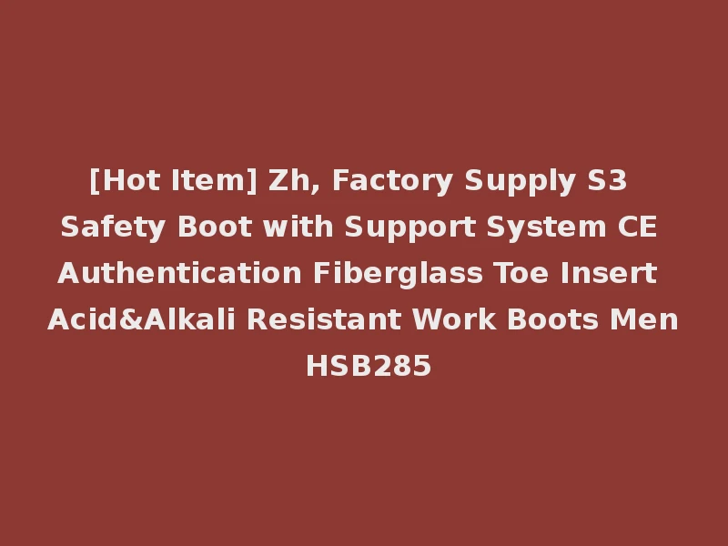 [Hot Item] Zh, Factory Supply S3 Safety Boot with Support System CE Authentication Fiberglass Toe Insert Acid&Alkali Resistant Work Boots Men HSB285