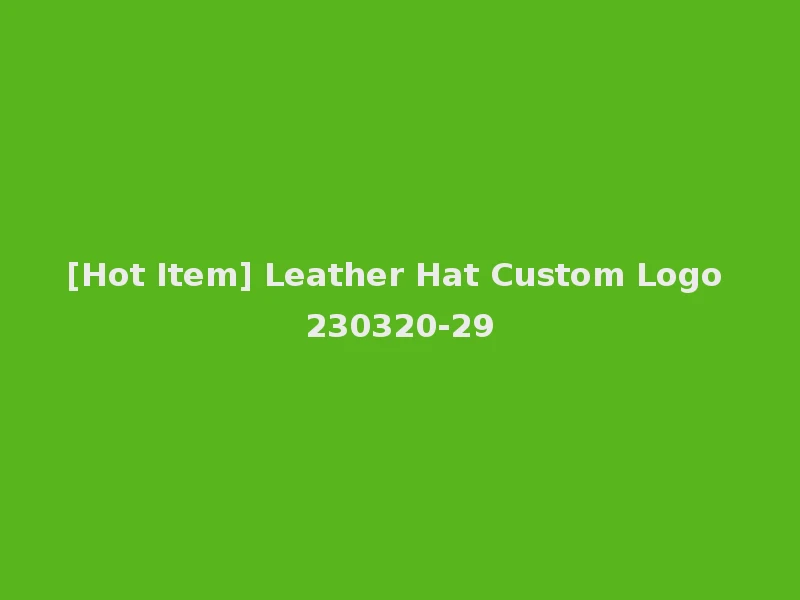 [Hot Item] Leather Hat Custom Logo 230320-29