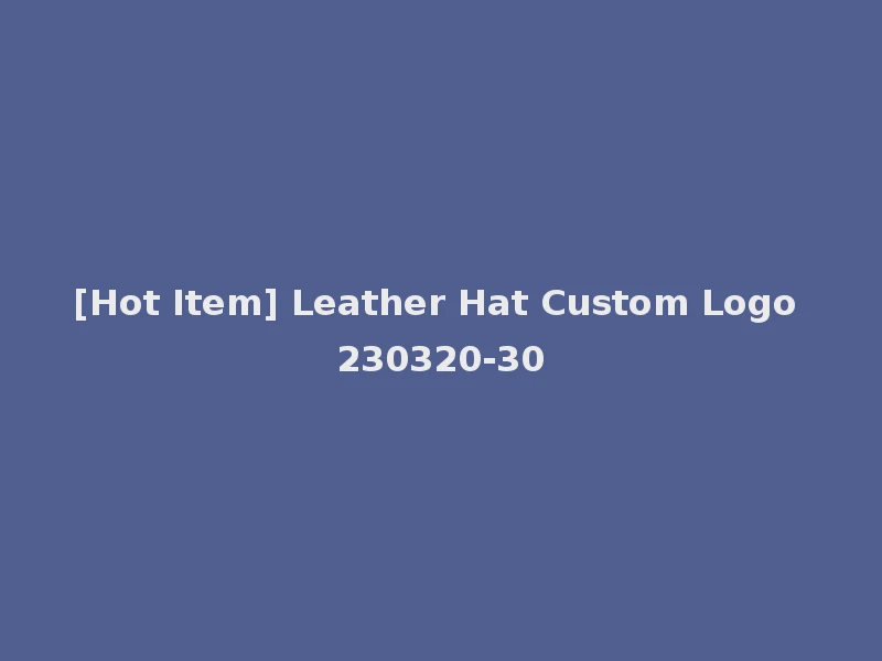 [Hot Item] Leather Hat Custom Logo 230320-30