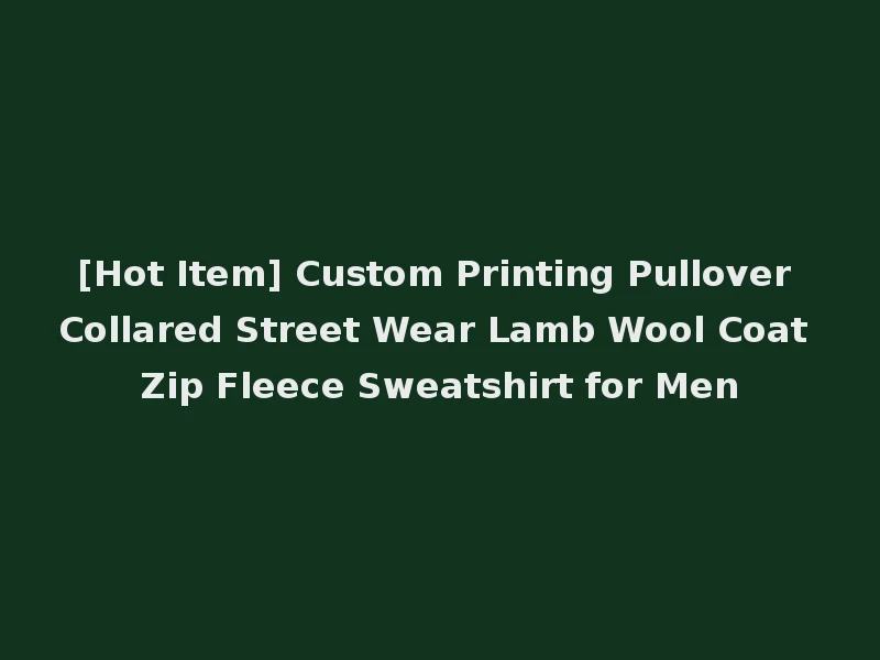 [Hot Item] Custom Printing Pullover Collared Street Wear Lamb Wool Coat Zip Fleece Sweatshirt for Men