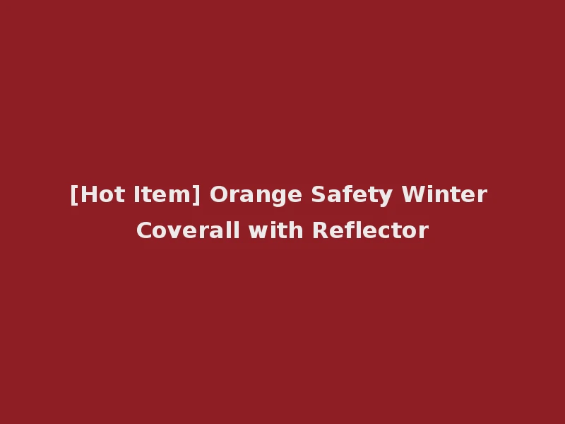 [Hot Item] Orange Safety Winter Coverall with Reflector