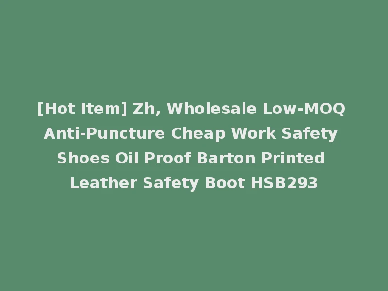 [Hot Item] Zh, Wholesale Low-MOQ Anti-Puncture Cheap Work Safety Shoes Oil Proof Barton Printed Leather Safety Boot HSB293