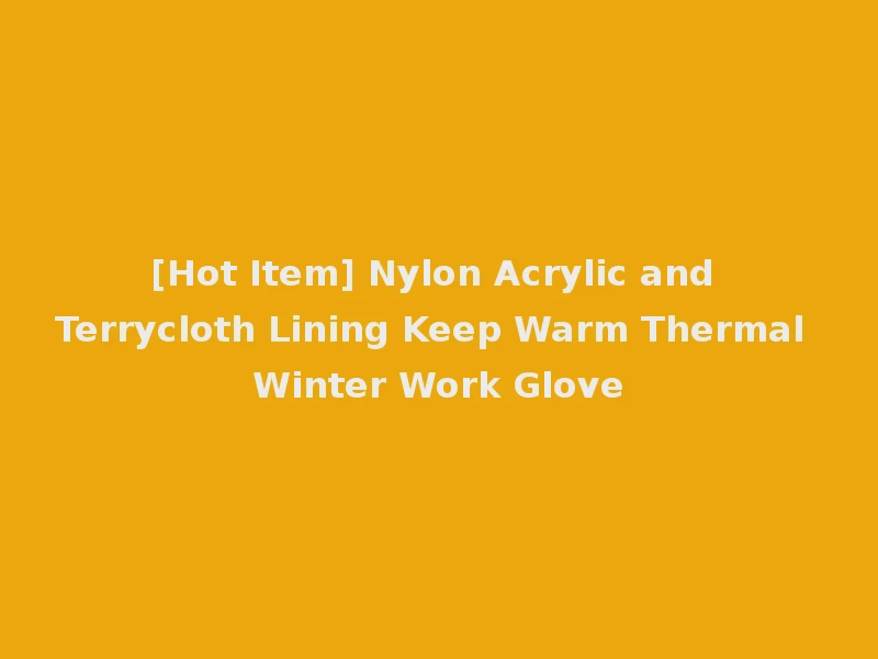 [Hot Item] Nylon Acrylic and Terrycloth Lining Keep Warm Thermal Winter Work Glove