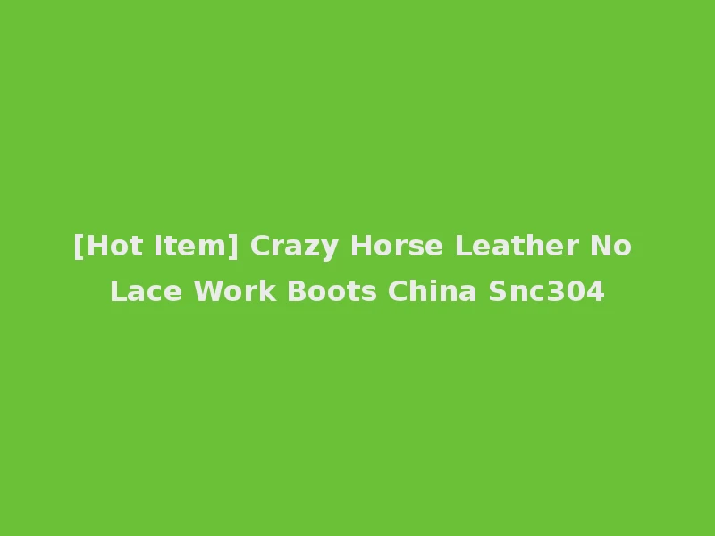 [Hot Item] Crazy Horse Leather No Lace Work Boots China Snc304