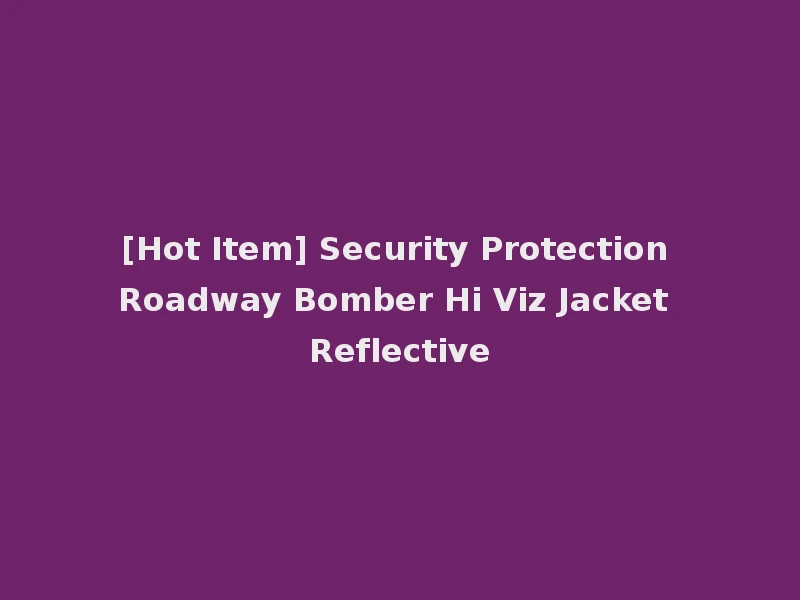[Hot Item] Security Protection Roadway Bomber Hi Viz Jacket Reflective