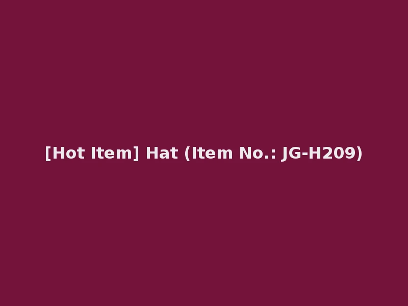 [Hot Item] Hat (Item No.: JG-H209)