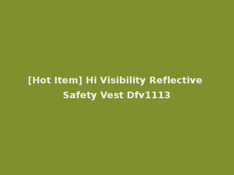 [Hot Item] Hi Visibility Reflective Safety Vest Dfv1113