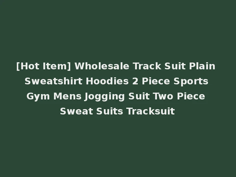 [Hot Item] Wholesale Track Suit Plain Sweatshirt Hoodies 2 Piece Sports Gym Mens Jogging Suit Two Piece Sweat Suits Tracksuit