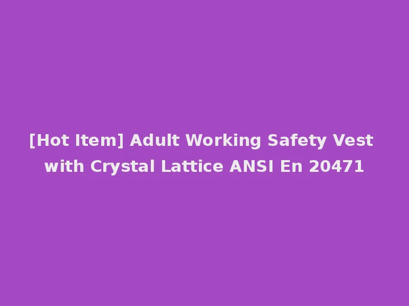 [Hot Item] Adult Working Safety Vest with Crystal Lattice ANSI En 20471
