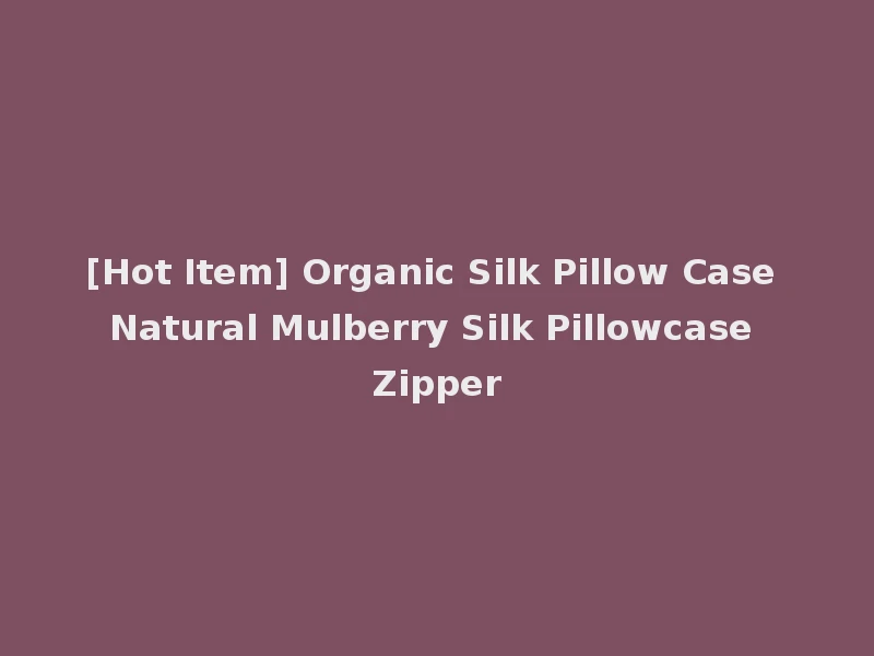 [Hot Item] Organic Silk Pillow Case Natural Mulberry Silk Pillowcase Zipper