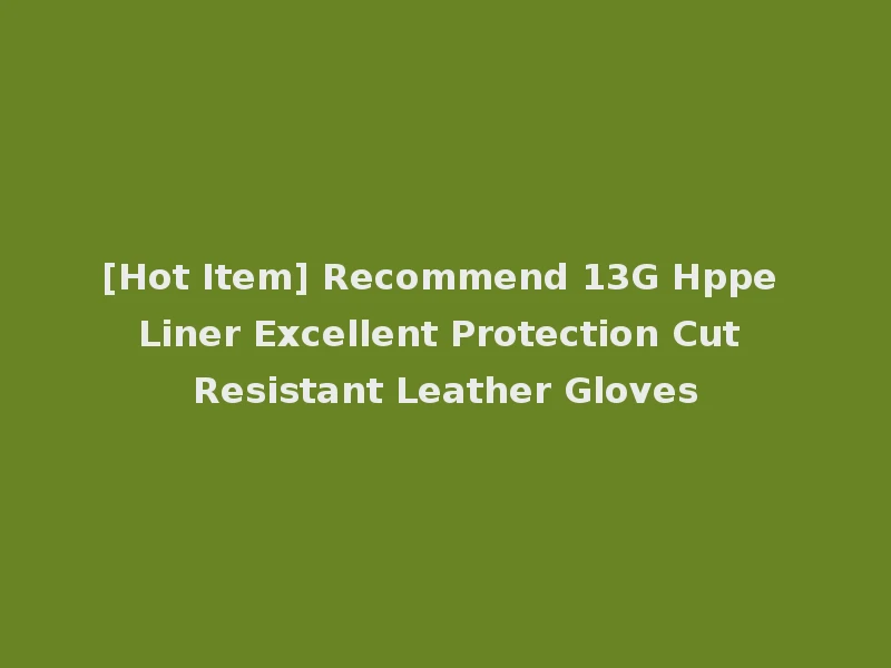 [Hot Item] Recommend 13G Hppe Liner Excellent Protection Cut Resistant Leather Gloves