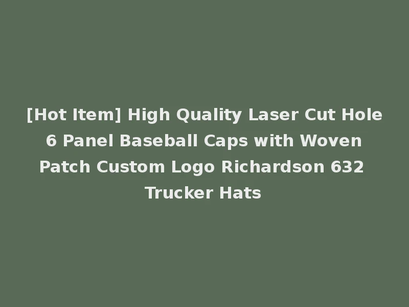 [Hot Item] High Quality Laser Cut Hole 6 Panel Baseball Caps with Woven Patch Custom Logo Richardson 632 Trucker Hats