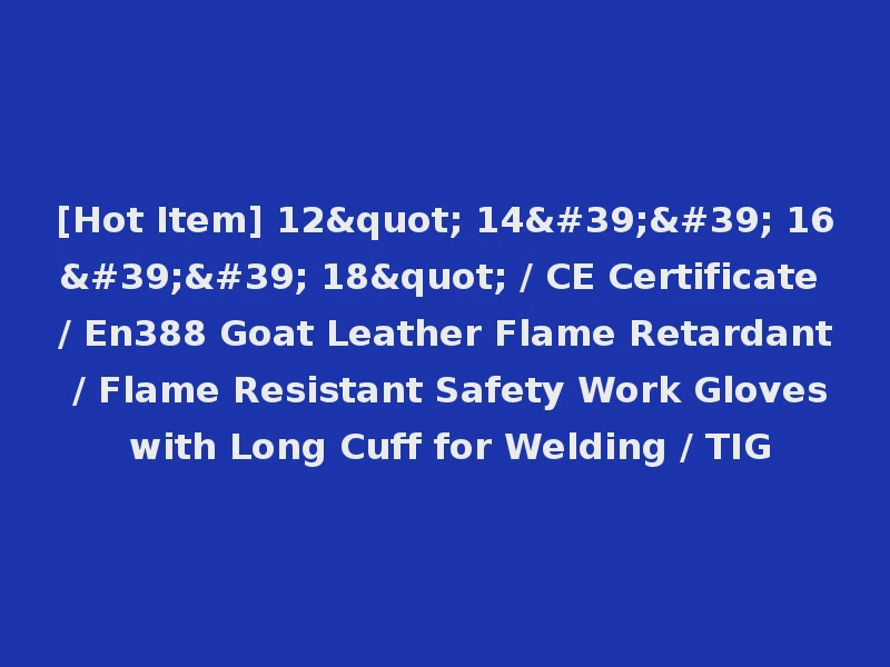 [Hot Item] 12" 14'' 16'' 18" / CE Certificate / En388 Goat Leather Flame Retardant / Flame Resistant Safety Work Gloves with Long Cuff for Welding / TIG