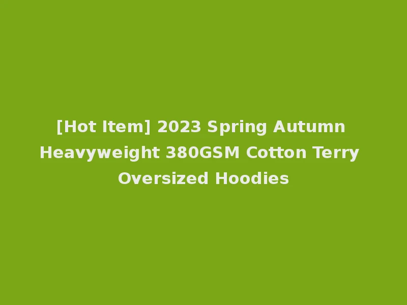 [Hot Item] 2023 Spring Autumn Heavyweight 380GSM Cotton Terry Oversized Hoodies