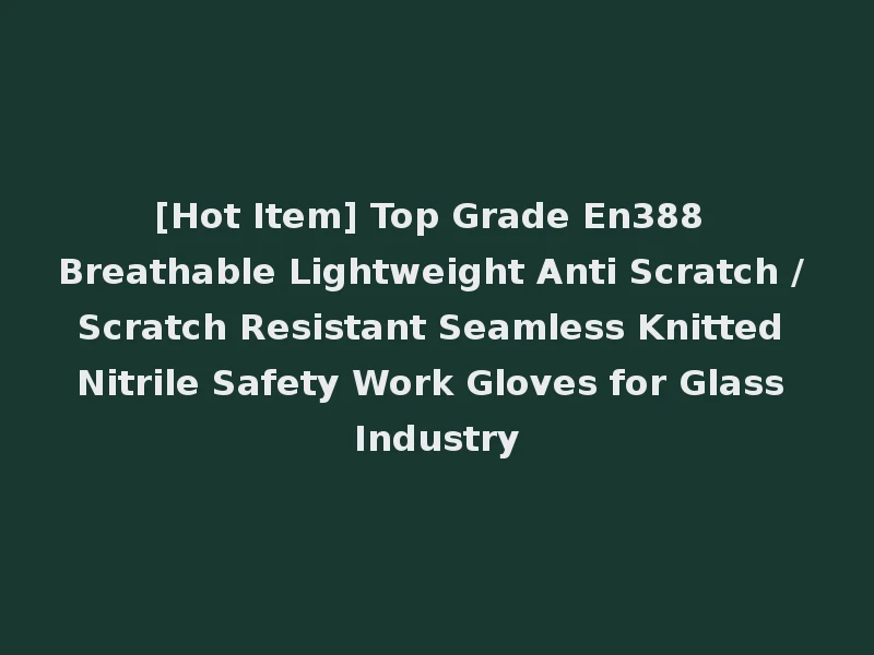 [Hot Item] Top Grade En388 Breathable Lightweight Anti Scratch / Scratch Resistant Seamless Knitted Nitrile Safety Work Gloves for Glass Industry