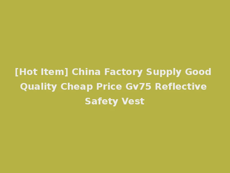 [Hot Item] China Factory Supply Good Quality Cheap Price Gv75 Reflective Safety Vest