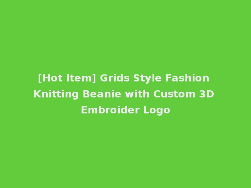 [Hot Item] Grids Style Fashion Knitting Beanie with Custom 3D Embroider Logo