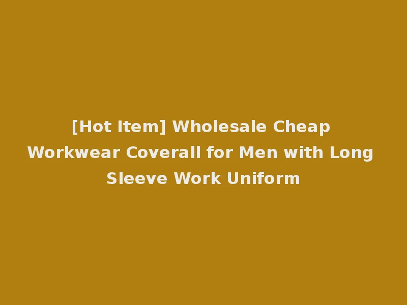 [Hot Item] Wholesale Cheap Workwear Coverall for Men with Long Sleeve Work Uniform