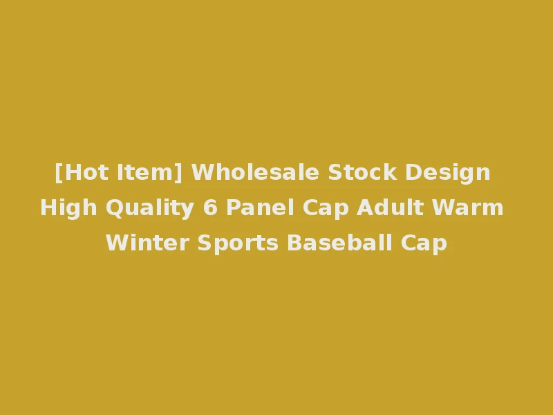 [Hot Item] Wholesale Stock Design High Quality 6 Panel Cap Adult Warm Winter Sports Baseball Cap