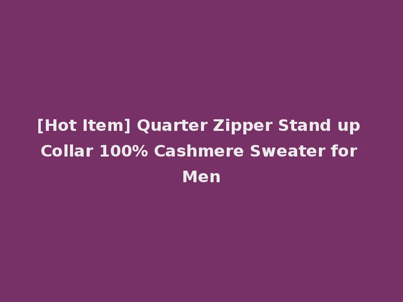 [Hot Item] Quarter Zipper Stand up Collar 100% Cashmere Sweater for Men