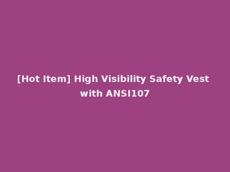 [Hot Item] High Visibility Safety Vest with ANSI107