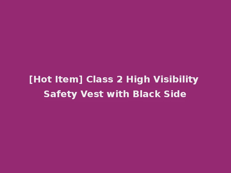 [Hot Item] Class 2 High Visibility Safety Vest with Black Side