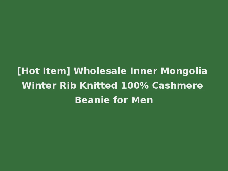 [Hot Item] Wholesale Inner Mongolia Winter Rib Knitted 100% Cashmere Beanie for Men
