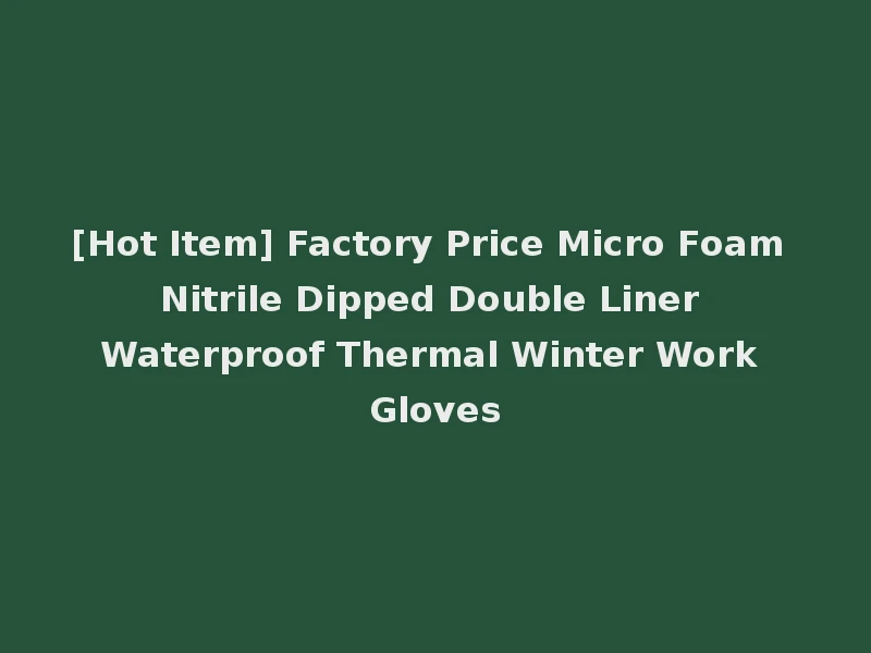 [Hot Item] Factory Price Micro Foam Nitrile Dipped Double Liner Waterproof Thermal Winter Work Gloves