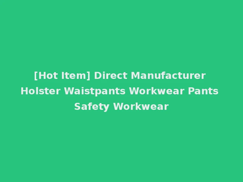 [Hot Item] Direct Manufacturer Holster Waistpants Workwear Pants Safety Workwear