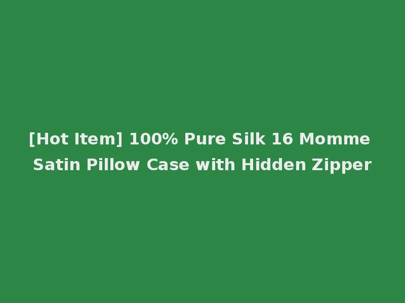[Hot Item] 100% Pure Silk 16 Momme Satin Pillow Case with Hidden Zipper