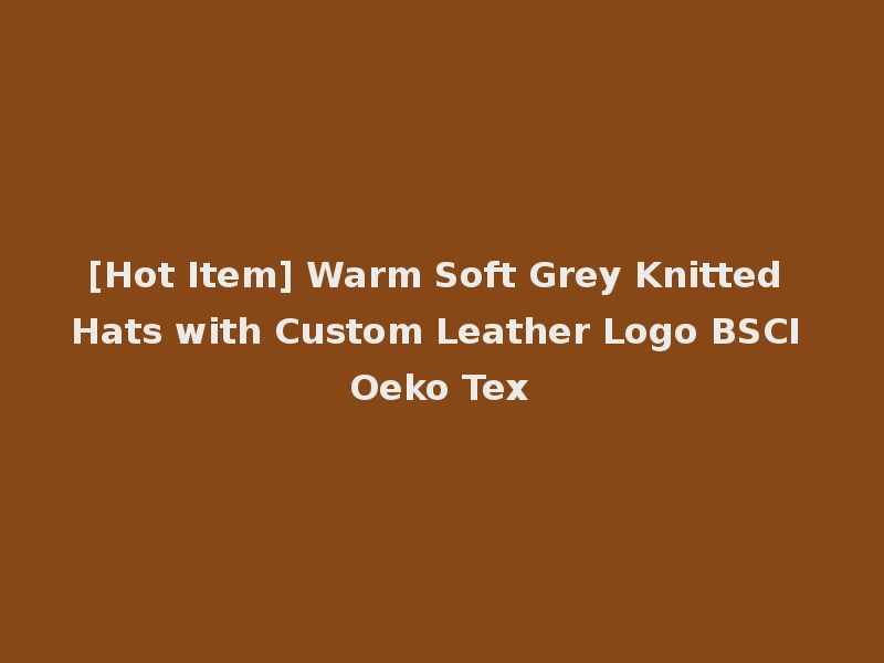 [Hot Item] Warm Soft Grey Knitted Hats with Custom Leather Logo BSCI Oeko Tex