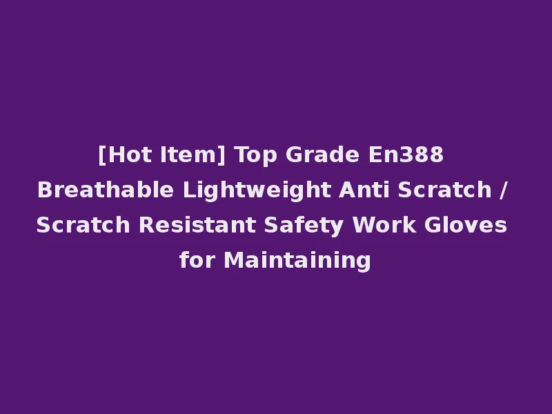 [Hot Item] Top Grade En388 Breathable Lightweight Anti Scratch / Scratch Resistant Safety Work Gloves for Maintaining