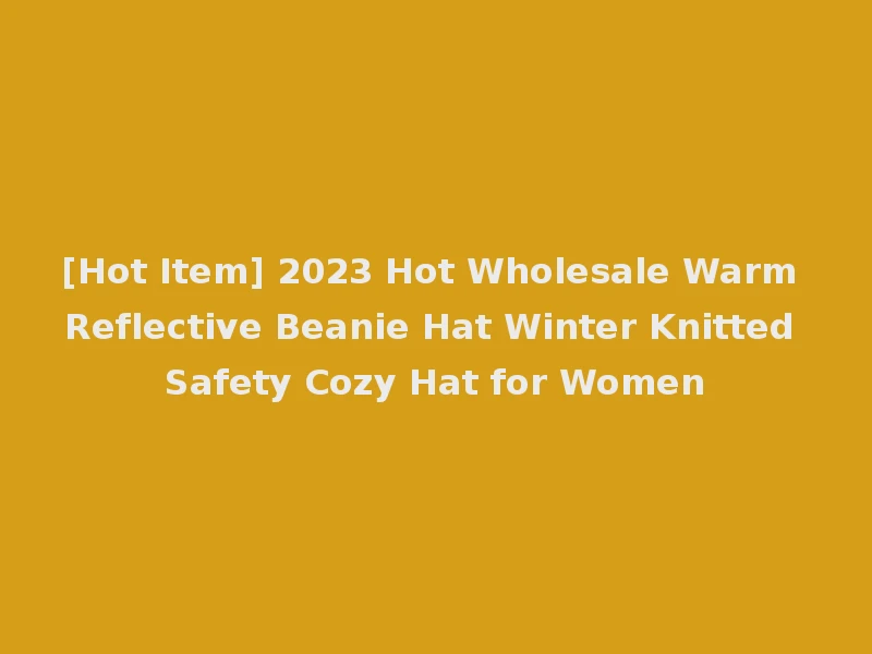 [Hot Item] 2023 Hot Wholesale Warm Reflective Beanie Hat Winter Knitted Safety Cozy Hat for Women