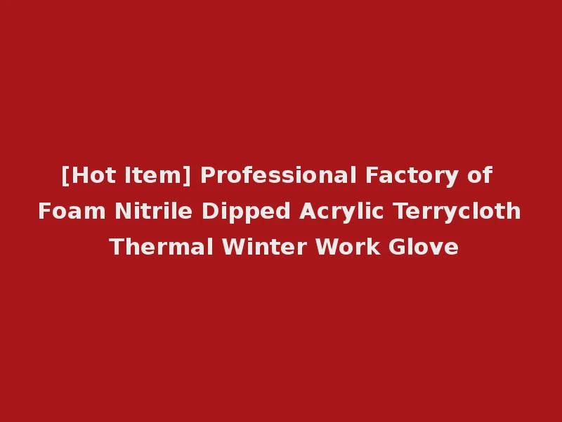 [Hot Item] Professional Factory of Foam Nitrile Dipped Acrylic Terrycloth Thermal Winter Work Glove