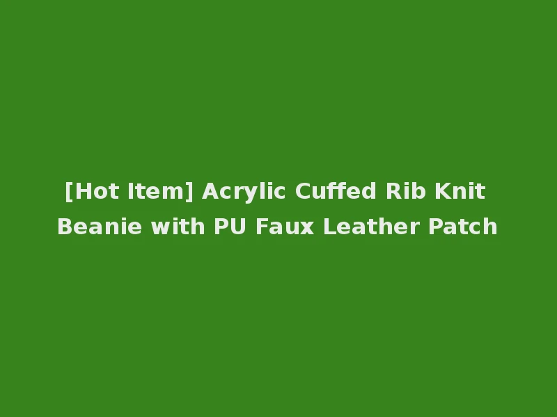 [Hot Item] Acrylic Cuffed Rib Knit Beanie with PU Faux Leather Patch