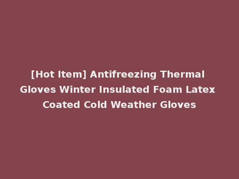[Hot Item] Antifreezing Thermal Gloves Winter Insulated Foam Latex Coated Cold Weather Gloves