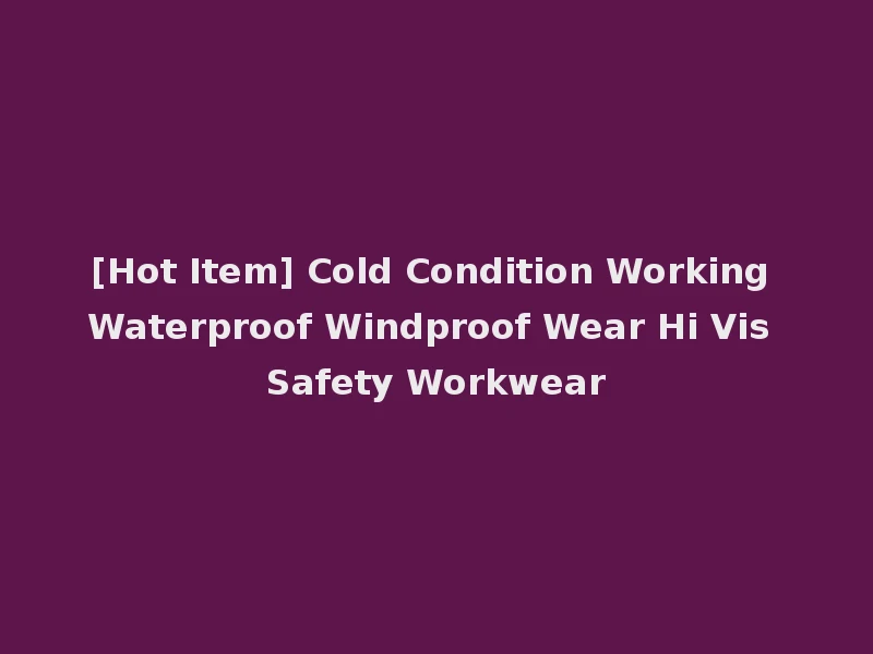 [Hot Item] Cold Condition Working Waterproof Windproof Wear Hi Vis Safety Workwear