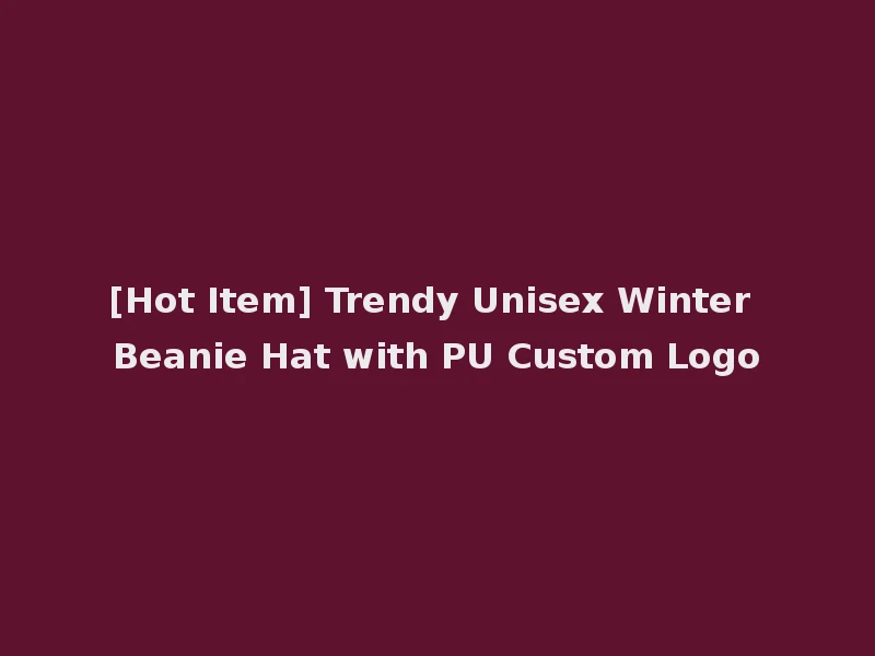[Hot Item] Trendy Unisex Winter Beanie Hat with PU Custom Logo