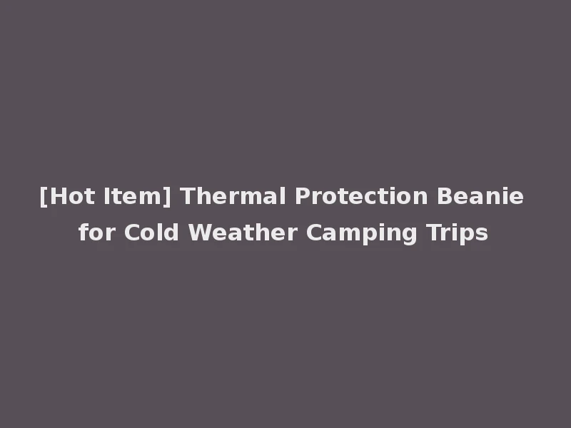 [Hot Item] Thermal Protection Beanie for Cold Weather Camping Trips