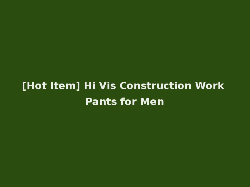 [Hot Item] Hi Vis Construction Work Pants for Men