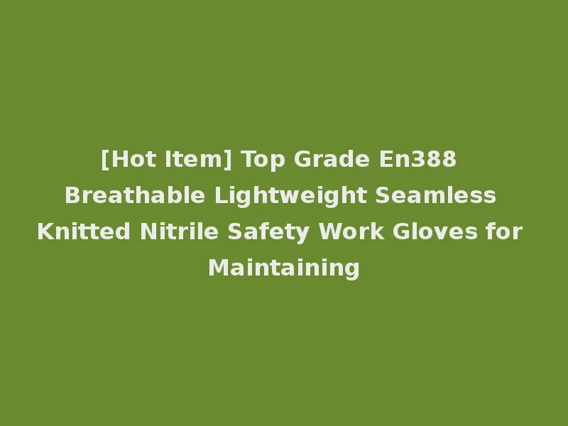 [Hot Item] Top Grade En388 Breathable Lightweight Seamless Knitted Nitrile Safety Work Gloves for Maintaining