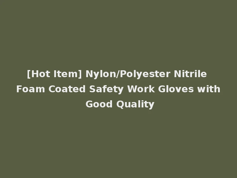 [Hot Item] Nylon/Polyester Nitrile Foam Coated Safety Work Gloves with Good Quality