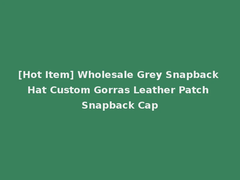 [Hot Item] Wholesale Grey Snapback Hat Custom Gorras Leather Patch Snapback Cap